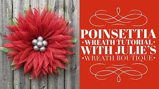 How to Make a Poinsettia Wreath  Poinsettia Flower  Christmas Wreath Tutorial [upl. by Silvan751]