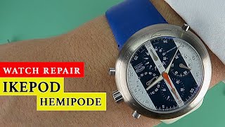 Ikepod Hemipode  WATCH PUSHER  Tutorial  The Watch Doctor  Watch Repair amp Restoration [upl. by Reifinnej]