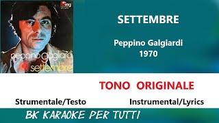 SETTEMBRE Peppino Gagliardi Karaoke StrumentaleTesto [upl. by Anav]