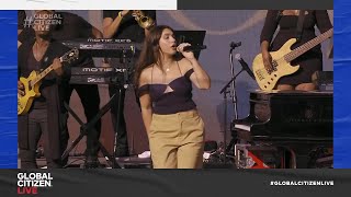 Alessia Cara  Scars To Your Beautiful Live with Stay Human Band in NYC 2021  Global Citizen Live [upl. by Thornton]