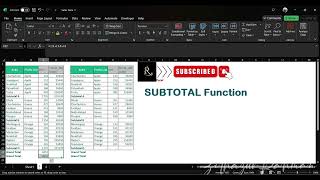 SUBTOTAL Function in Excel  How to use Subtotal in Excel Explanation with Examples  Part  1 [upl. by Hesta]