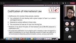 international law lecture  codification of IL 01 feb 2022 [upl. by Klimesh]