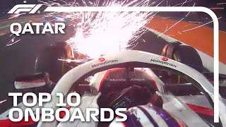 Sparks Fly Team Mates Collide And The Top 10 Onboards  2023 Qatar Grand Prix  Qatar Airways [upl. by Auqenahc]