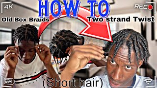 How To Do Twists For Men With Short Hair  Super Easy From Box Braids To Twist [upl. by Jacoby]