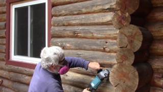 Cabin Projects Prepping the Logs for Refinishing [upl. by Mohandis]