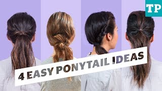 How To 4 quick and easy ponytail ideas  Hairstyles for Kids [upl. by Berton]