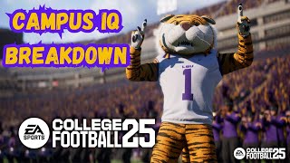 Campus IQ Breakdown EA Sports College Football 25 [upl. by Halilad]