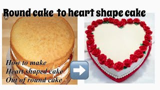 Round cake to heart shape cake 🍰shifana’s kitchen how to cut round cake to heart ❤️ shape cake [upl. by Artimas]