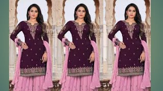 Party wear Sharara and gharara dress design 2024 New Style party wear Sharara design [upl. by Ymrej801]