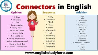 Connectors in English  List of Sentence Connectors in English  Transition Words List [upl. by Niltag]