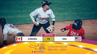 Highlights  Game 3 Canada vs USA  2024 WBSC Women’s Softball World Cup  Finals [upl. by Gilbart967]