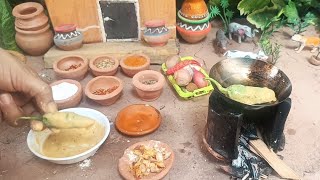 Mini green chili pkoray recipe ll Mini food key ll Yt mini cooking [upl. by Cyrillus]