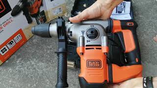 Unboxing Black  Decker Corded SDSPlus Hammer Drill Kit Box 37 J [upl. by Jaye]