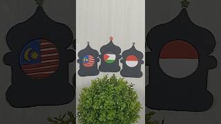 SavePalestine  🇵🇸🇲🇾🇮🇩 make 3 dome shape flags iduladha satisfying shortsvideo [upl. by Enilrad]