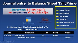 Journal entry to Balance Sheet Manually  Trial balance trading and profit amp loss ac  part 1 [upl. by Frodin]