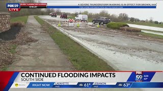 Rainwaters flooding some central Indiana streets [upl. by Lion305]