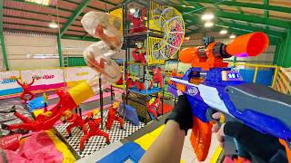 Nerf War  Amusement Park Battle 66 Nerf First Person Shooter [upl. by Quintie892]