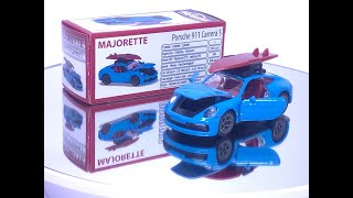 Unboxing Majorette Porsche 911 Carrera S wth Surf Board and Rubber Tyres l 164 l Diecast Car garage [upl. by Wang905]