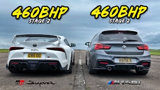 JAPANESE vs GERMAN 460HP TOYOTA GR SUPRA vs 460HP BMW M140I [upl. by Minica418]