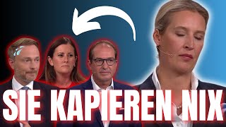 💥 Alice Weidel ZERLEGT Clowntruppe in LIVE Sendung 💥 [upl. by Qiratla]