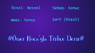 Öznel Nesnel Cümleler Sebep Sonuç Cümleleri Amaç Sonuç Cümleleri Koşul Şart Cümleleri [upl. by Htebazil]