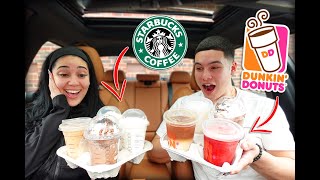 STARBUCKS VS DUNKIN DONUTS CHALLENGE [upl. by Grimbly]