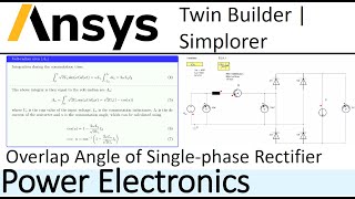 Overlap Angle of Single Phase Rectifier using Ansys Twin BuilderSimplorer [upl. by Mcgregor441]