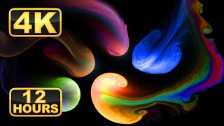 Colorful Abstract Liquid 12 Hours 4K Satisfying Fluid Video Relaxing MusicMeditation Screensaver [upl. by Dyrraj]