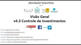 v43  Controle de Investimentos Visão Geral [upl. by Eilrahs890]