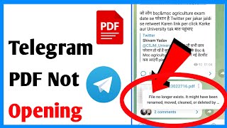 Telegram PDF File Not Opening  How To Open PDF File In Telegram [upl. by Yrram]