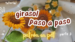 Girasol tejido a crochet  how to crochet sunflower  tutorial paso a paso Parte 3 Hoja de girasol [upl. by Eelsew]