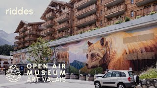 LA TZOUMAZ ◉ ALEGRIA DEL PRADO ‘Water cycle’ mural street art  Art Valais OPEN AIR MUSEUM [upl. by Oinotla]