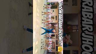 Jhoom barabar jhoom songtrending shorts viralchoreography dance schoolbollywoodpublicmusic [upl. by Aihsemek]