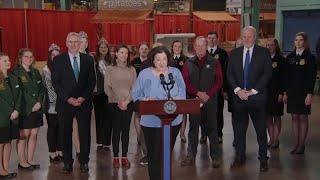 Agriculture Secretary and PA Dairy Industry Leaders Unveil 2024 PA Farm Show Butter Sculpture [upl. by Ardis403]