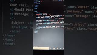 Contact form using html css html css shorts [upl. by Nelak]