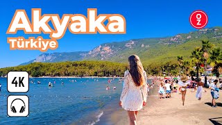 AKYAKA Muğla  Türkiye 🇹🇷 4K Walking Tour  Beach Walk at Aegean Sea [upl. by Hagerman]