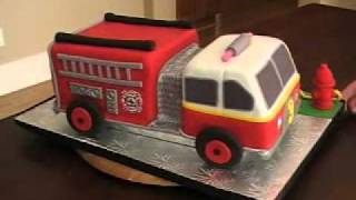 Cakes By Marnie  Firetruck Cake with Flashing Lights [upl. by Schott]