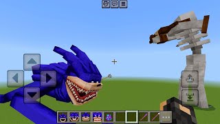 Shin Sonic Vs Titan Mutant Skeleton MOD ADDON UPDATE In Minecraft PE [upl. by Burkley736]