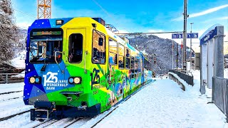 Swiss train journey directly to Grindelwalds ski slopes ⛷️🇨🇭 [upl. by Criswell838]