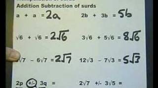 AS amp A Level Maths No 8 Surds  from wwwmathstutorbiz [upl. by Letnohc]