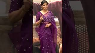 sanchita shetty in purple saree outfit on Maayavalai Movie Promotion shorts [upl. by Gilbert]