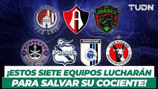 ¡Estos son los 7 equipos que lucharán por salvar su cociente  Guard1anes 2021 BBVA MX  TUDN [upl. by Regnij]