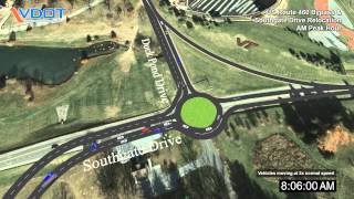 VDOT US Route 460 Bypass and Southgate Drive Relocation Simulation [upl. by Elleinnad]