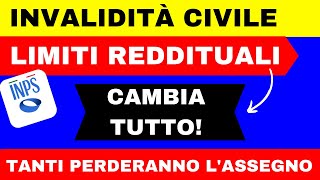 ⚠️INVALIDITÀ CIVILE INPS CAMBIA LIMITI REDDITUALI 👉🏻 MOLTI PERDERANNO LASSEGNO [upl. by Nohsad983]