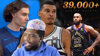 LEBRON JAMES 39K POINTS LAKERS CURRY  GIDDEY REACTION [upl. by Troyes]