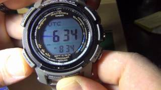 Casio Pro Trek PRW200T7ER Titanium Altimeter Barometer Digital Compass Solar Watch review [upl. by Sophy]