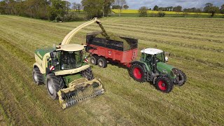 Ensilage dherbe 2024 Fendt Krone Claas Massey Fergusson GAEC Morin ETA Tranchevent Drone [upl. by Binni]