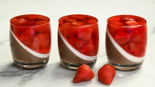 Strawberry amp chocolate dessert panna cotta [upl. by Virgil]