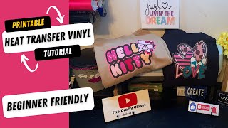 How To Use Printable Heat Transfer Vinyl  Beginner Friendly  All you need is a inkjet printer [upl. by Ayardna]