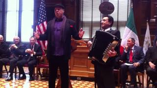 Accordionist and singer in Providence on St Josephs Day [upl. by Nelram]